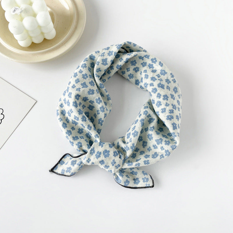 Wholesale Cotton blue cashew scarf small square scarf