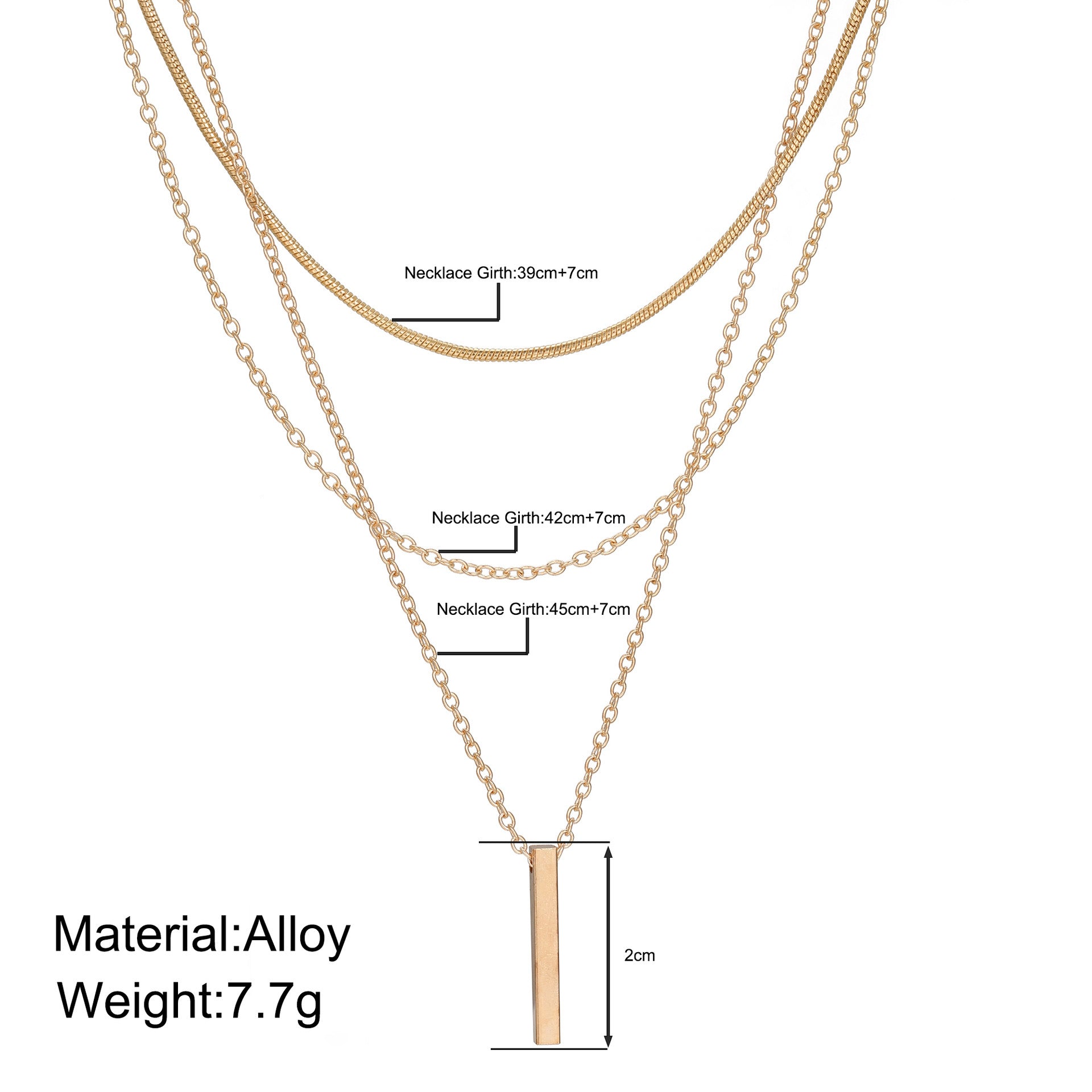 Wholesale Alloy Multi-layer Stacking Necklaces