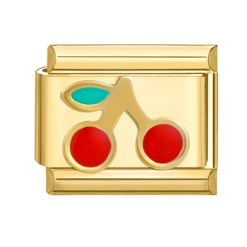 Wholesale Italian Charm Bracelet 9mm DIY Splicing Removable Stainless Steel Gold Bottom Retro Composable Bracelet