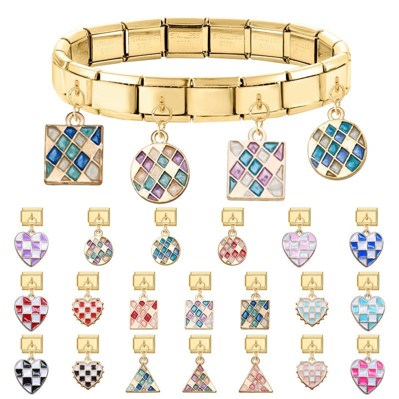 Wholesale 9mm Italian Charm Starter Bracelets DIY Pendant Single Section Creative Stainless Steel Composable Bracelet