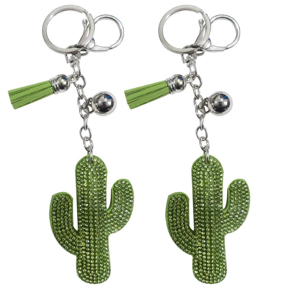 Wholesale rhinestone cactus keychain