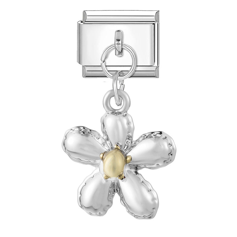 Wholesale 9mm Italian Charm Starter Bracelets DIY Heart Bow Pendant Stainless Steel Composable Bracelet