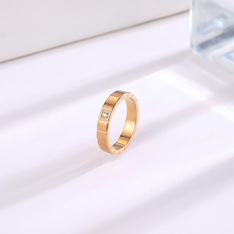 Wholesale Steel-titanium wide diamond ring