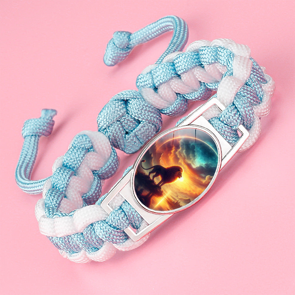 Wholesale Braided animal lion adjustable bracelet