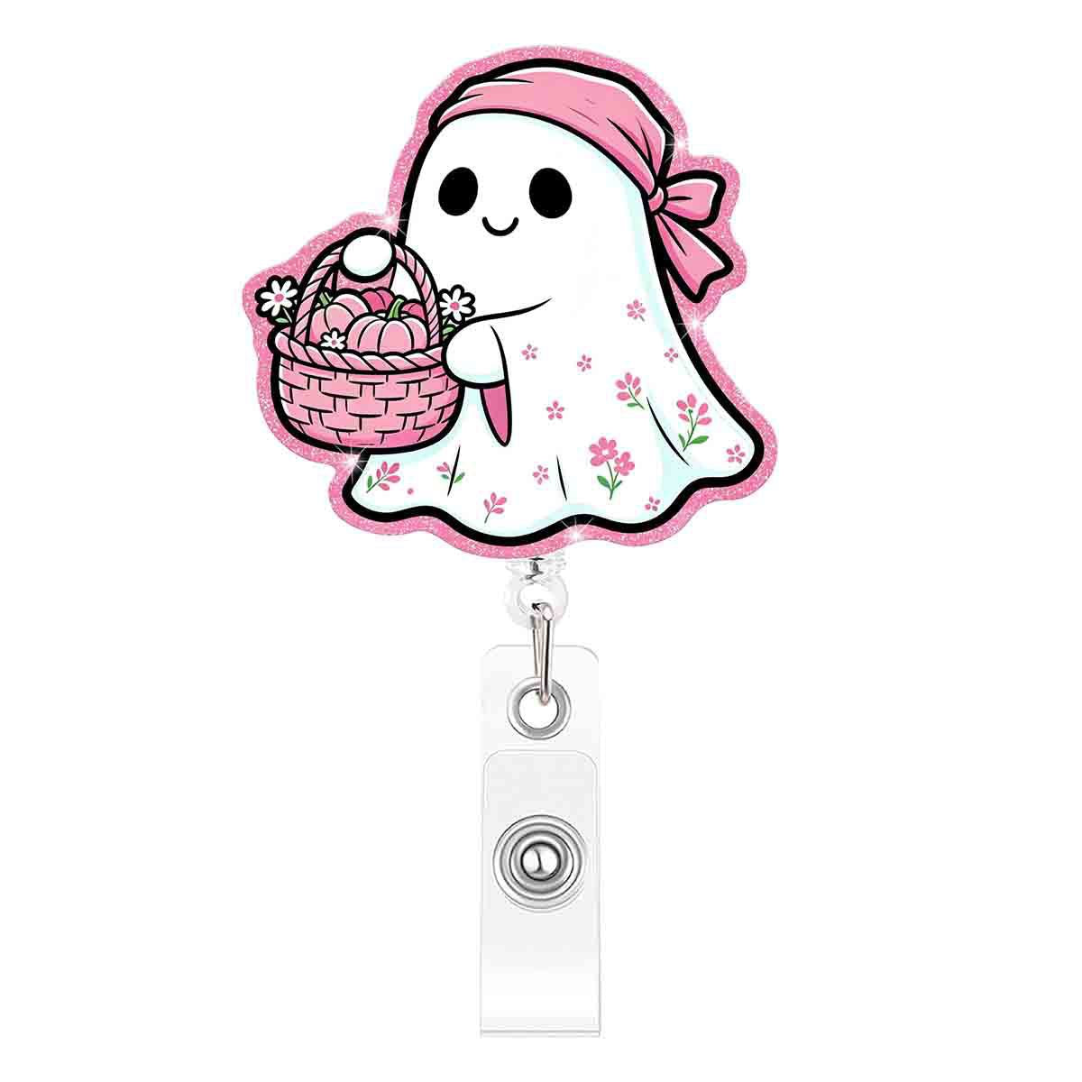 Wholesale  Ghost Cartoon Acrylic Badge Reel Fashion Accessory Gift