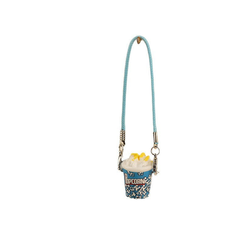 Wholesale Cute cartoon popcorn bucket keychain pendant doll accessories