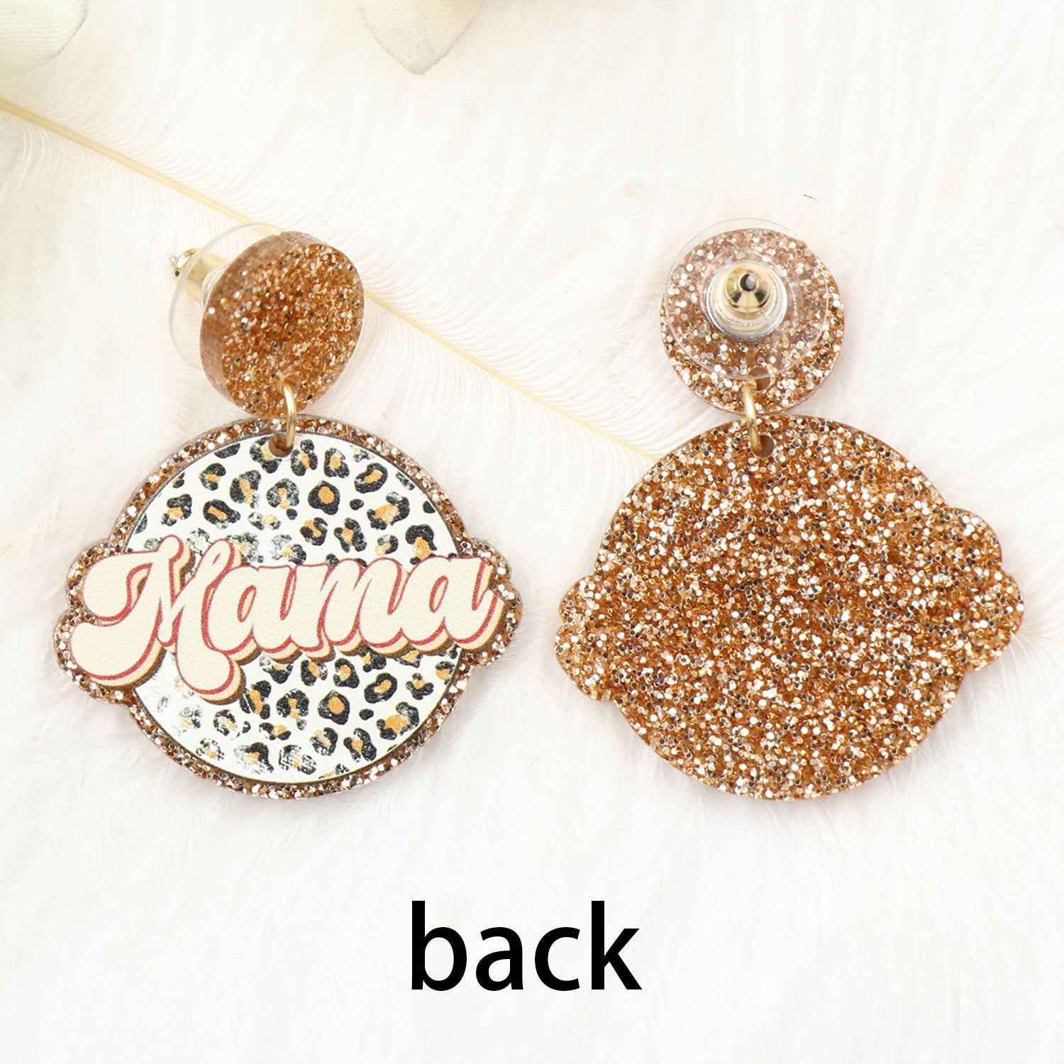 Wholesale  Leopard Mama Earrings Acrylic Jewelry