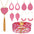 Wholesale Valentine's Day pink heart series earrings necklaces jewelry