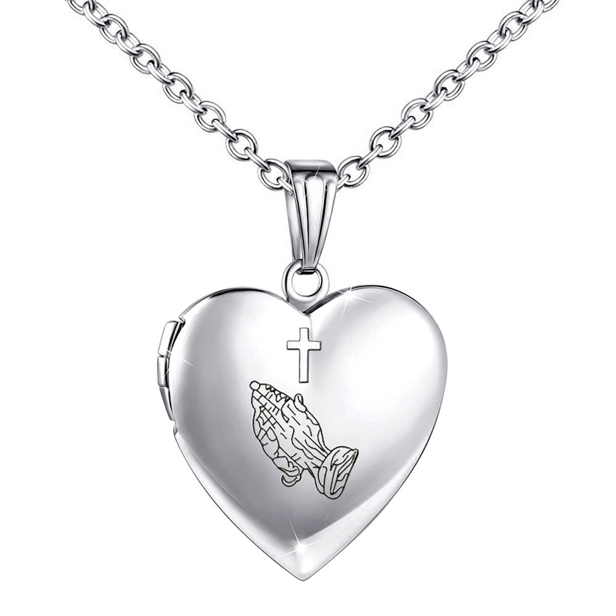 Collana apribile all'ingrosso in acciaio inossidabile con scatola per foto d'amore in argento