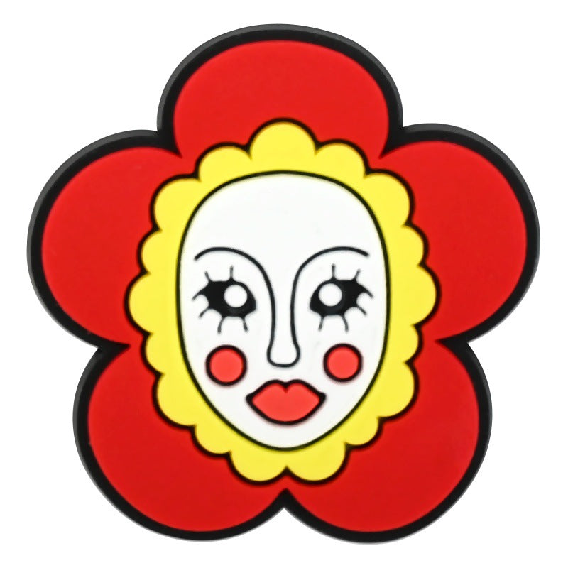 Decorazione casuale all'ingrosso della fibbia della scarpa in gomma morbida in PVC serie zucca da 100 pezzi