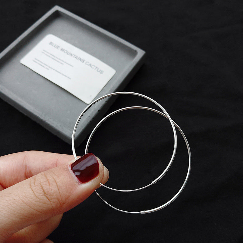 Wholesale s925 Sterling Silver Circle Big Circle Earrings