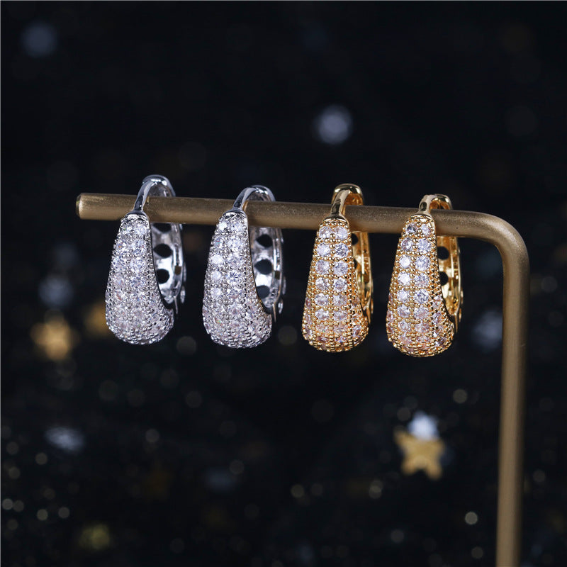 Wholesale Zircon plating creative earrings copper earrings