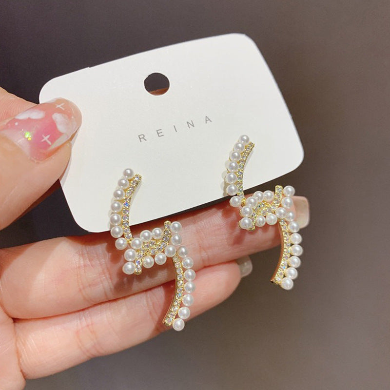 Wholesale Sterling Silver Earrings Flower Pearl Earrings ACC-ES-Hanxi014