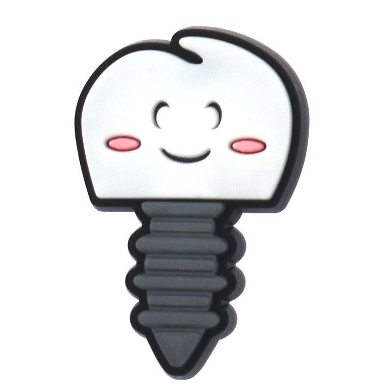 Wholesale Random 100pcs  cartoon toothbrush   PVC Soft Rubber Shoe Buckle Decoration