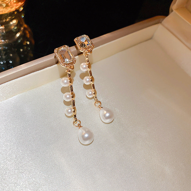 Wholesale Silver Needle Diamond Flower Geometric Earrings ACC-ES-BY003