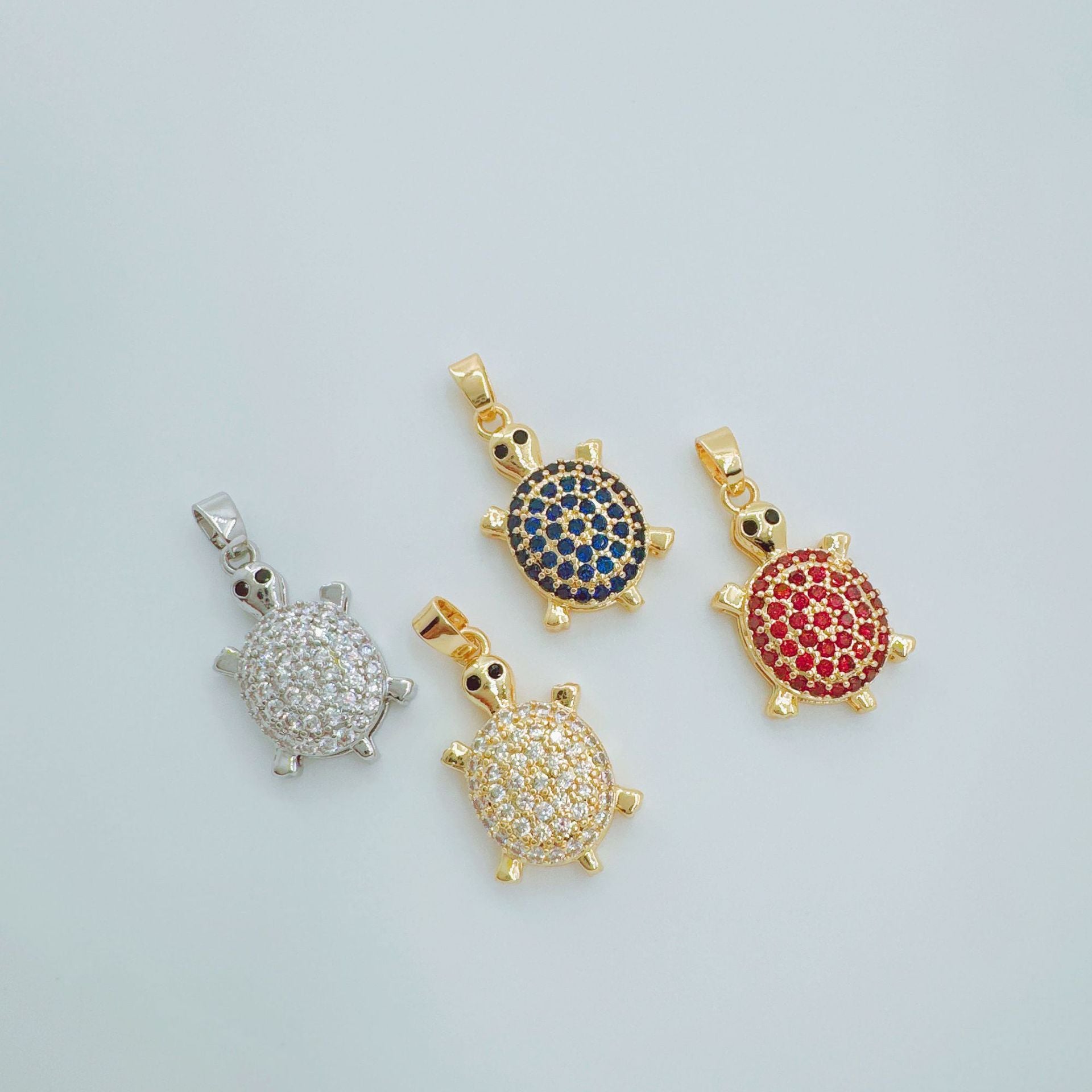 Wholesale Stylish Turtle Pendant Necklace Copper Crystal Chain Jewelry Ocean Theme Accessory for Resale