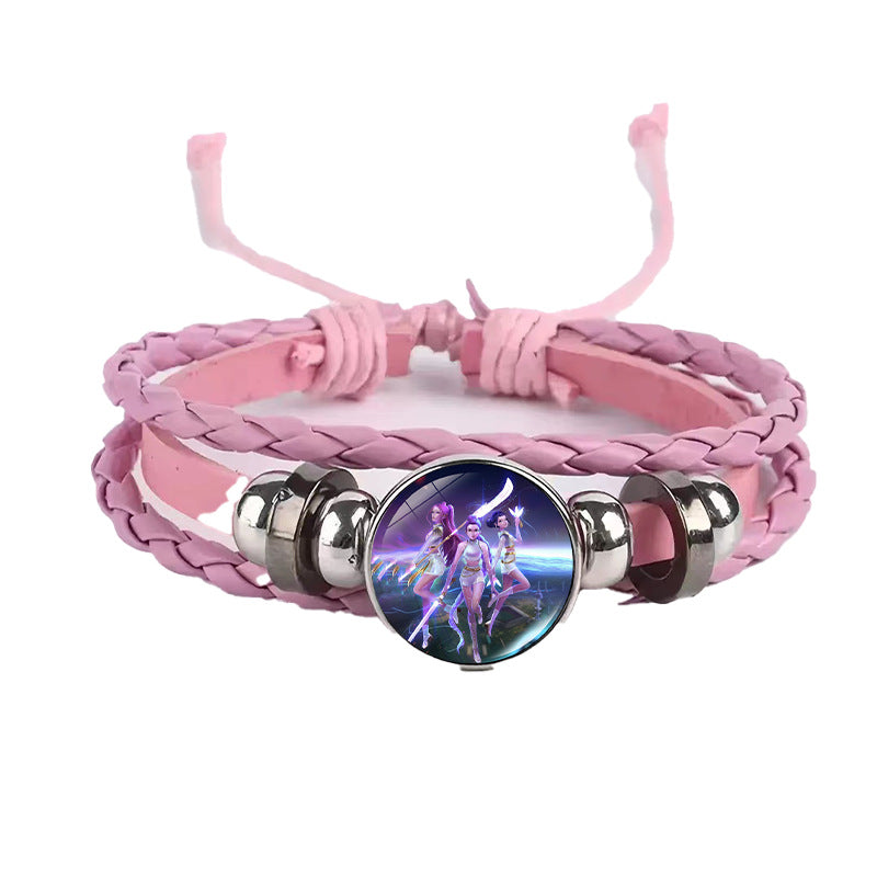 Wholesale  Black Braided Leather Bracelet kpop