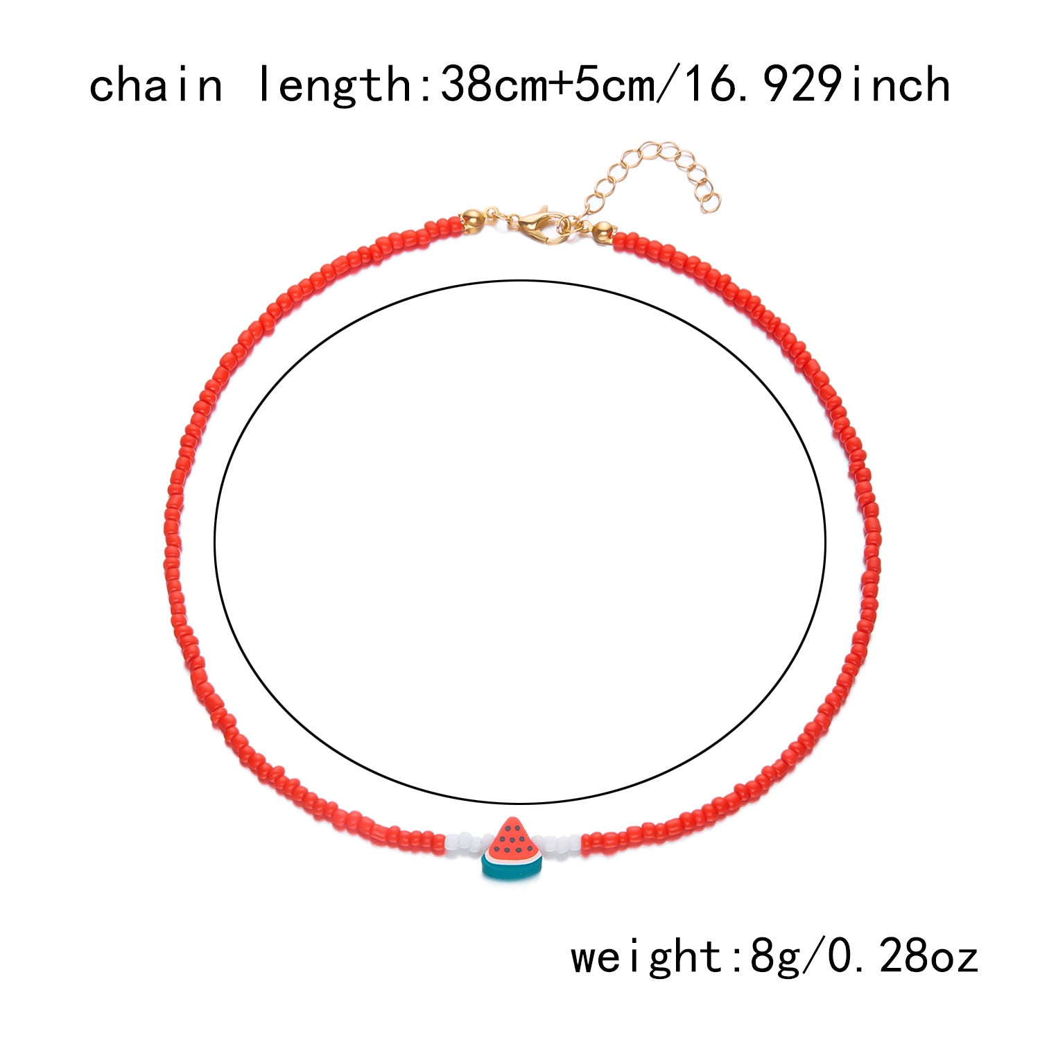 Wholesale  Soft Pottery Watermelon Strawberry Rice Beads Pearl Necklace