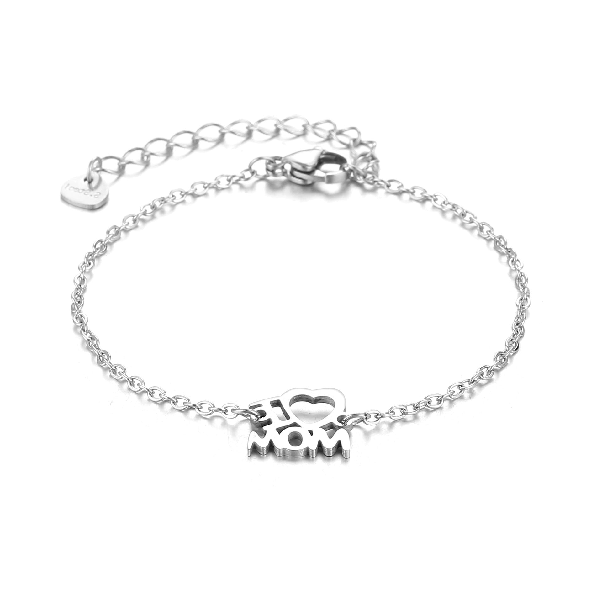 Wholesale Titanium Steel I Love Mom Mother's Day Stainless Steel Bracelet ACC-BT-MinM002