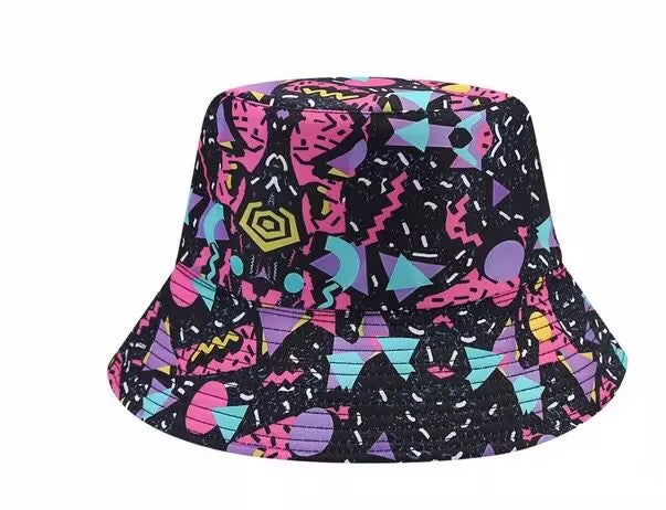 Wholesale Geometric Lined Fisherman's Hat Double-sided Printed Bucket Hat