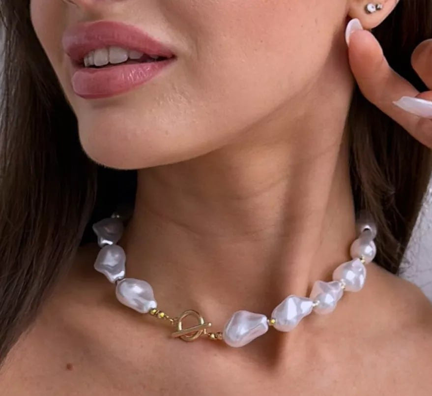Wholesale  retro irregular baroque pearl necklace
