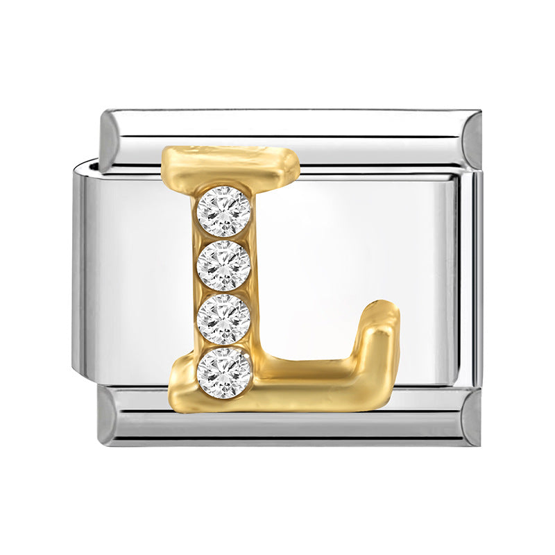 Wholesale 9mm Italian Charm Starter Bracelets DIY Letter Series Stainless Steel Composable Bracelet