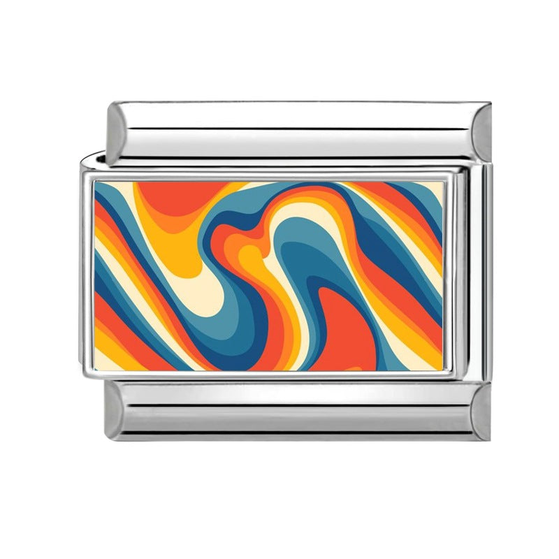 Wholesale 9mm Italian Charm Starter Bracelets DIY Colorful Single Section Creative Stainless Steel Composable Bracelet