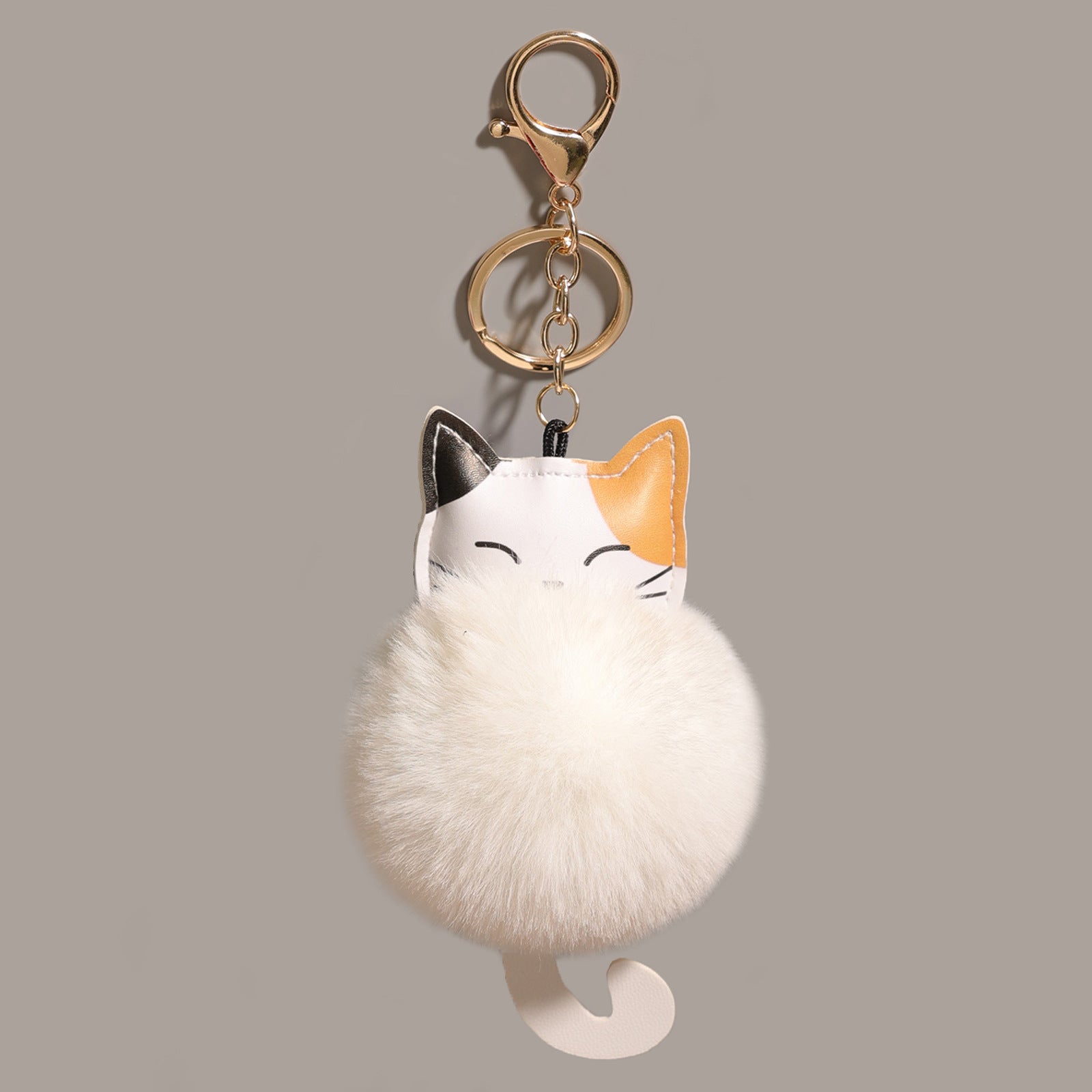 Wholesale Cartoon cat imitation rex rabbit plush ball key chain pendant lucky cat ladies bag car plush accessories
