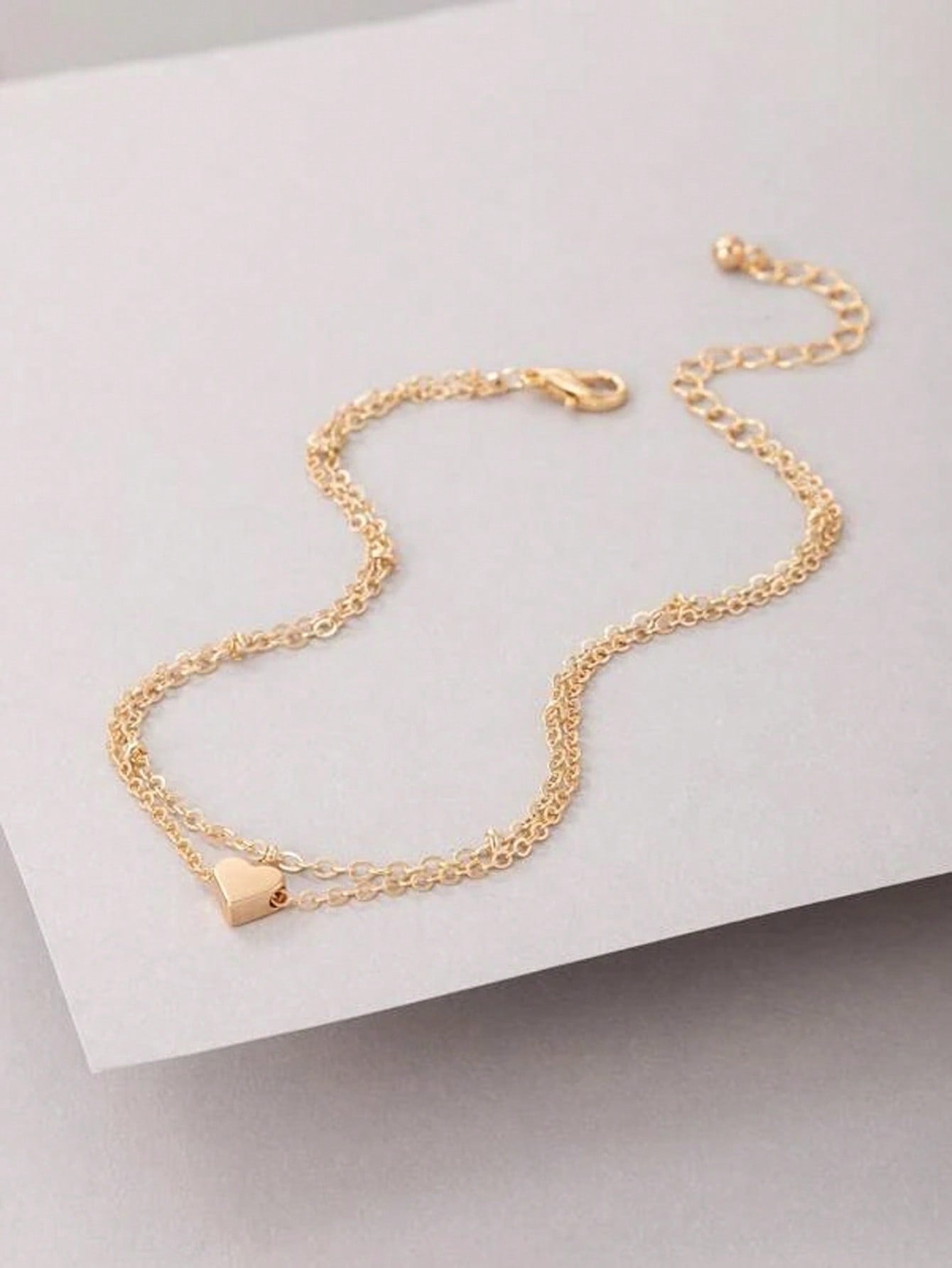 Wholesale alloy double heart bracelet anklet