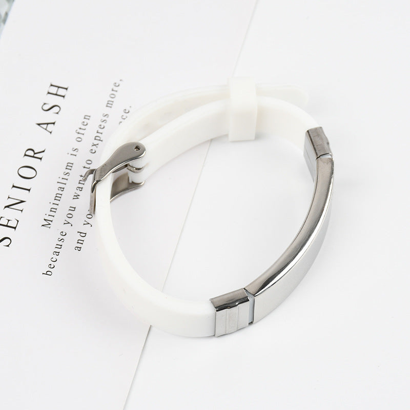 Wholesale Stainless Steel Silicone Bracelet