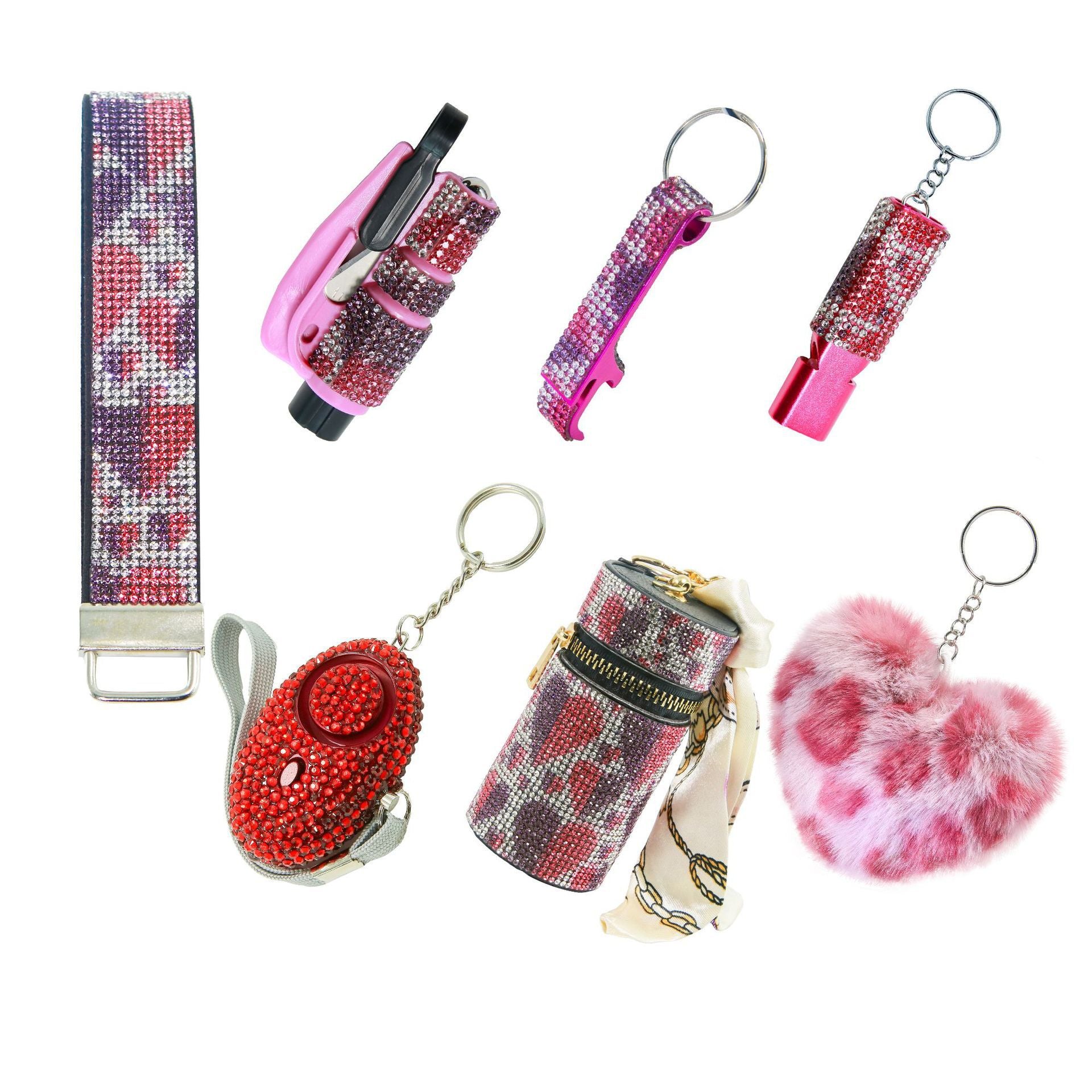 Wholesale  Colorful Outdoor DIY Keychain 7-piece Set Jewelry Accessories Keychain