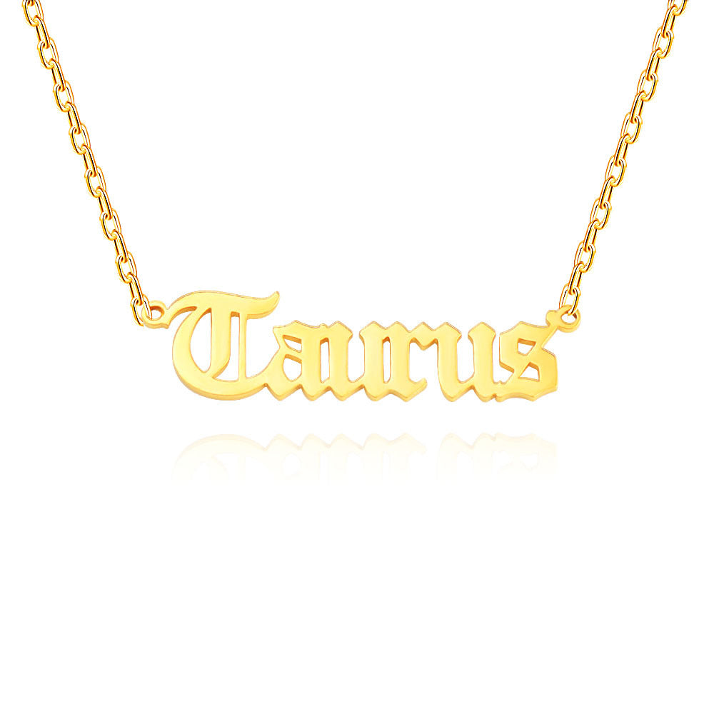 Wholesale Stainless Steel 12 Zodiac Letter Necklace ACC-NE-MiYi004