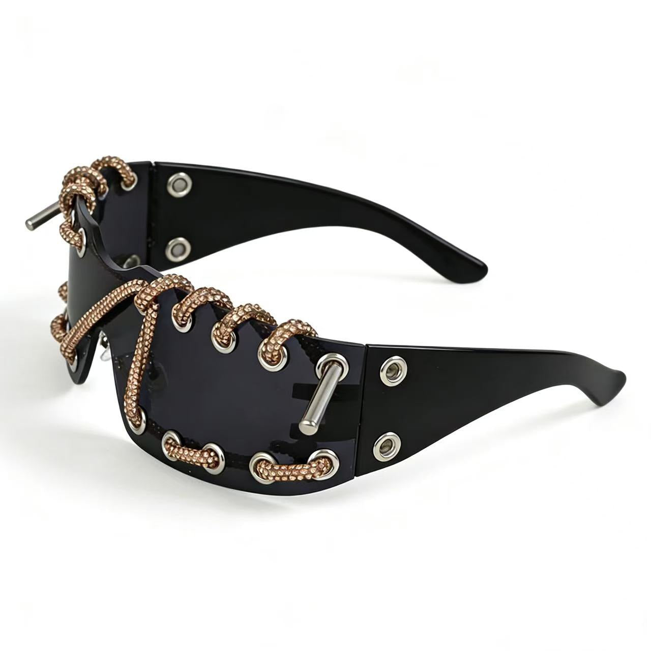 Wholesale Y2K Cyberpunk Rhinestone Sunglasses Fashion Accessory Boutique Resale