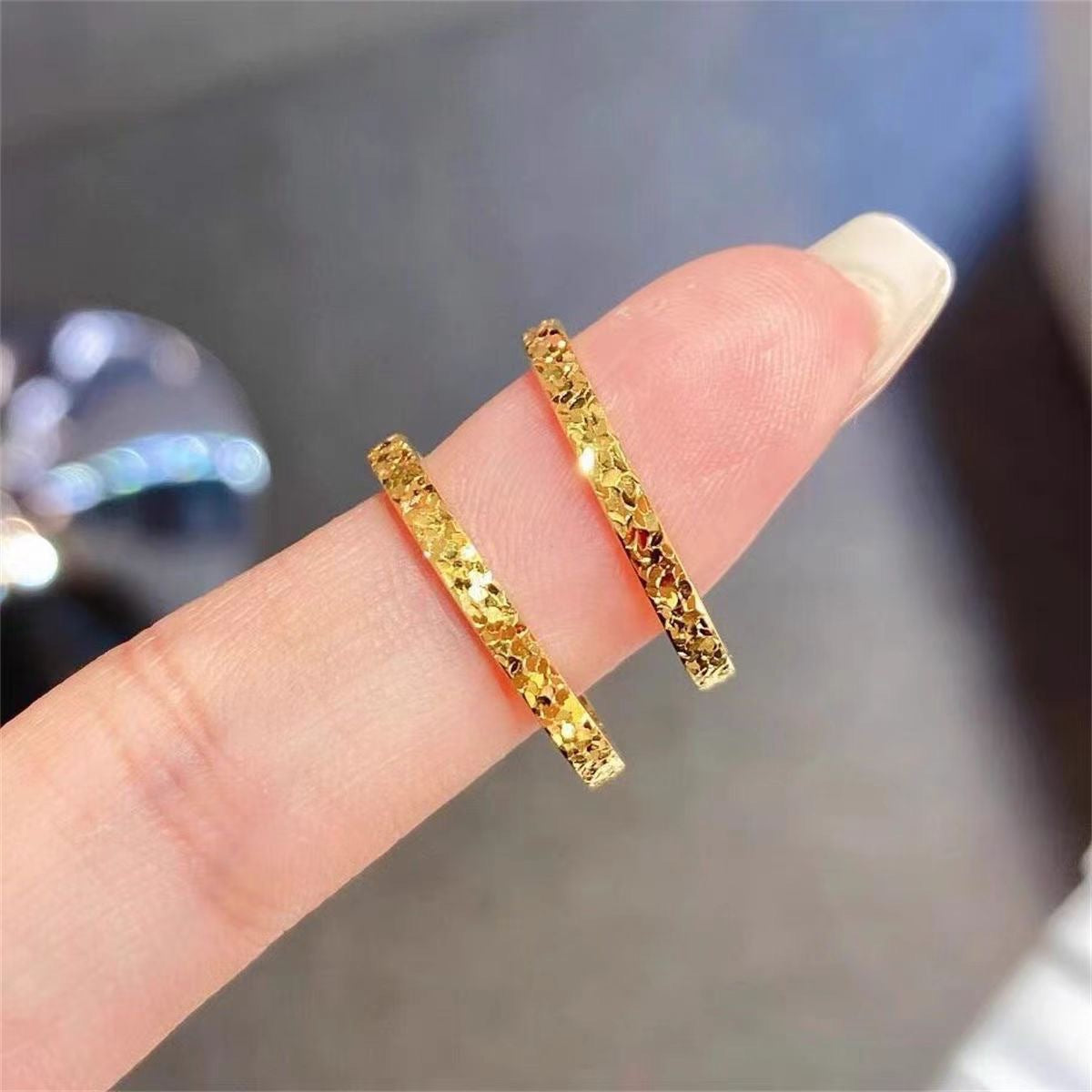 Wholesale Trendy Gold Tone Geometric Starlight Women S Ring Zinc Alloy Fashion Accessory Boutique Resale