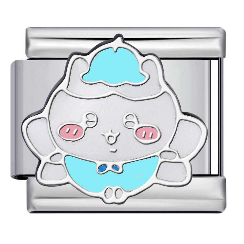 Wholesale Italian Charm Bracelet 9mm DIY Splicing Cute Cartoon Stainless Steel Composable Bracelet