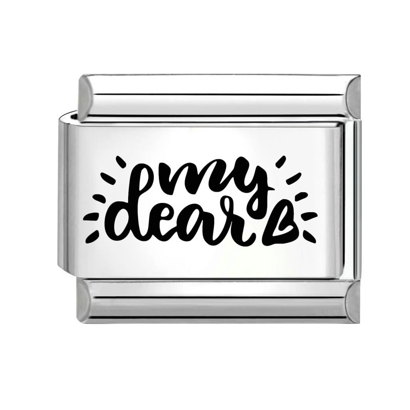 Wholesale Italian modular bracelet 9mm DIY splicing detachable stainless steel cartoon engraving combinable bracelet