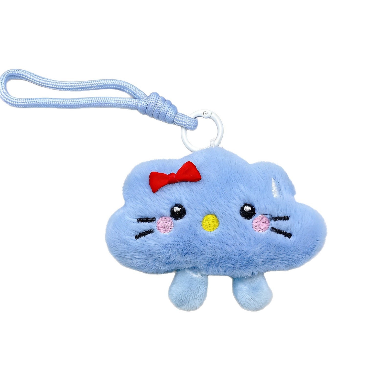 Wholesale Stylish Cloud Plush Keychain Bag Charm Pink Wool Yarn Cute Gift for Couples