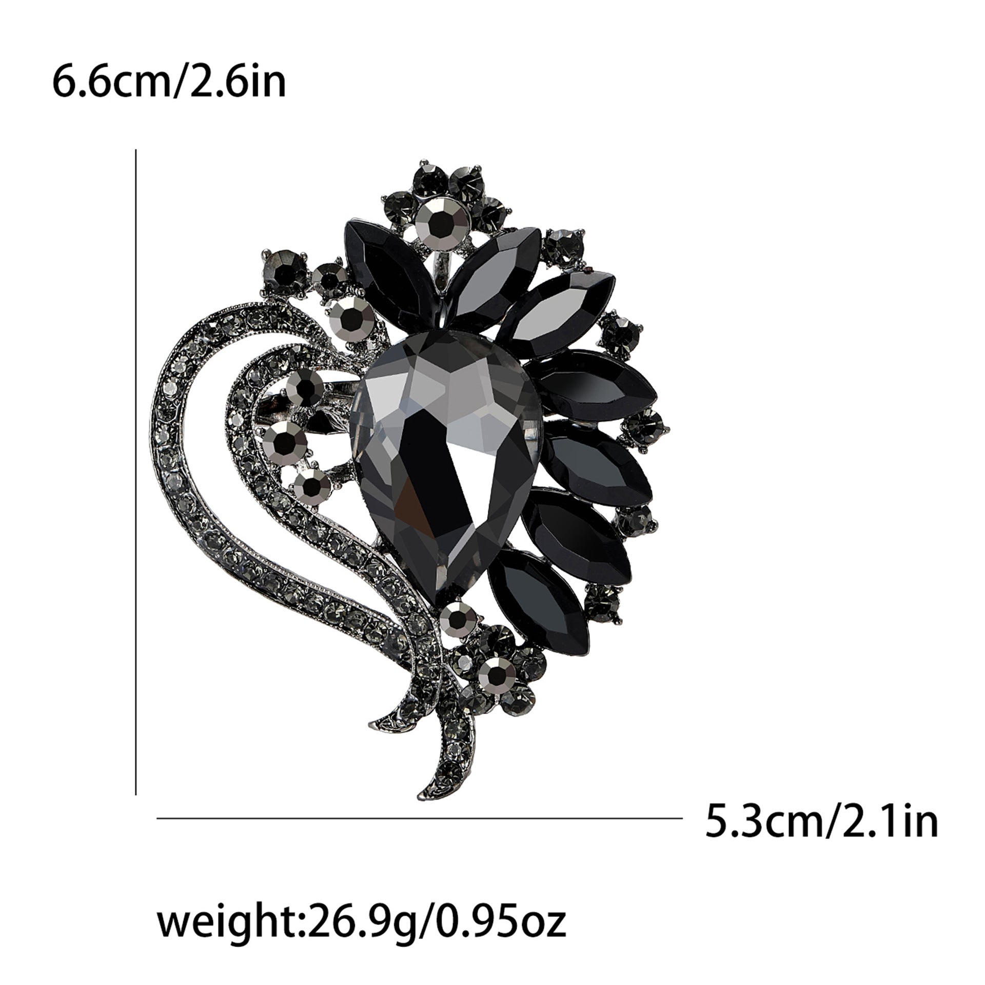 Wholesale Flower Brooch Pin Alloy Red Crystal Glass Style Women S Party Fashion Accessory