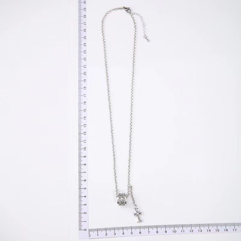 Wholesale Cross and Circle Clavicle Chain Necklace