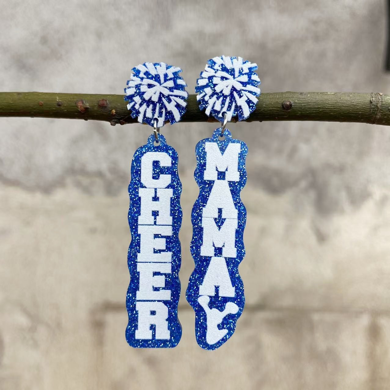 Wholesale Mother's Day Printed Earrings Glitter Cheer Mama Letters Holiday Gift Earrings