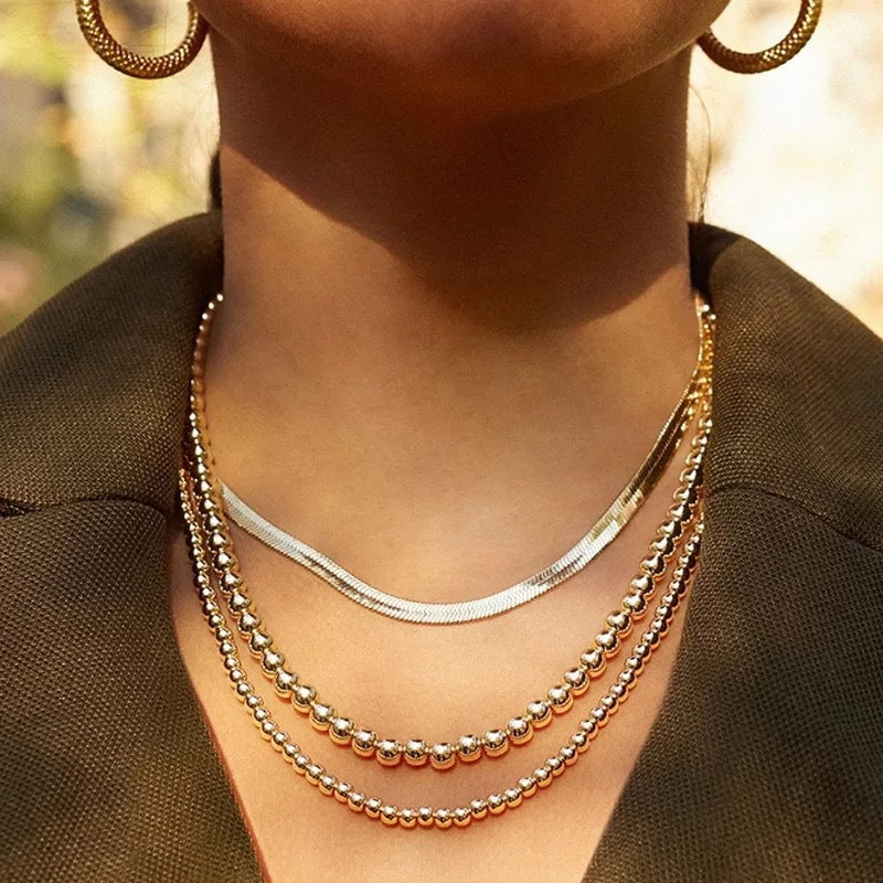 Wholesale Snake bone thick multi-layered necklace