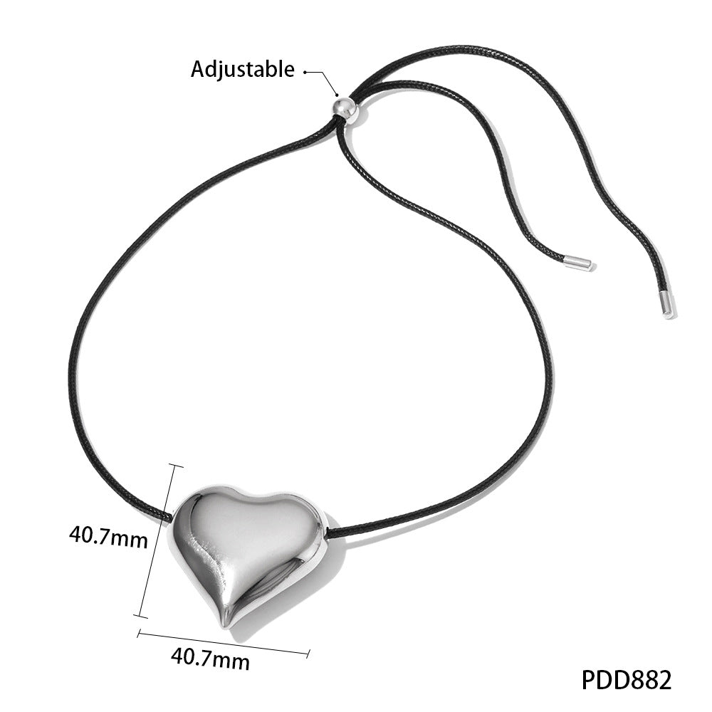 Wholesale stainless steel  simple style fashion exaggerated hollow five-pointed star Circle necklace