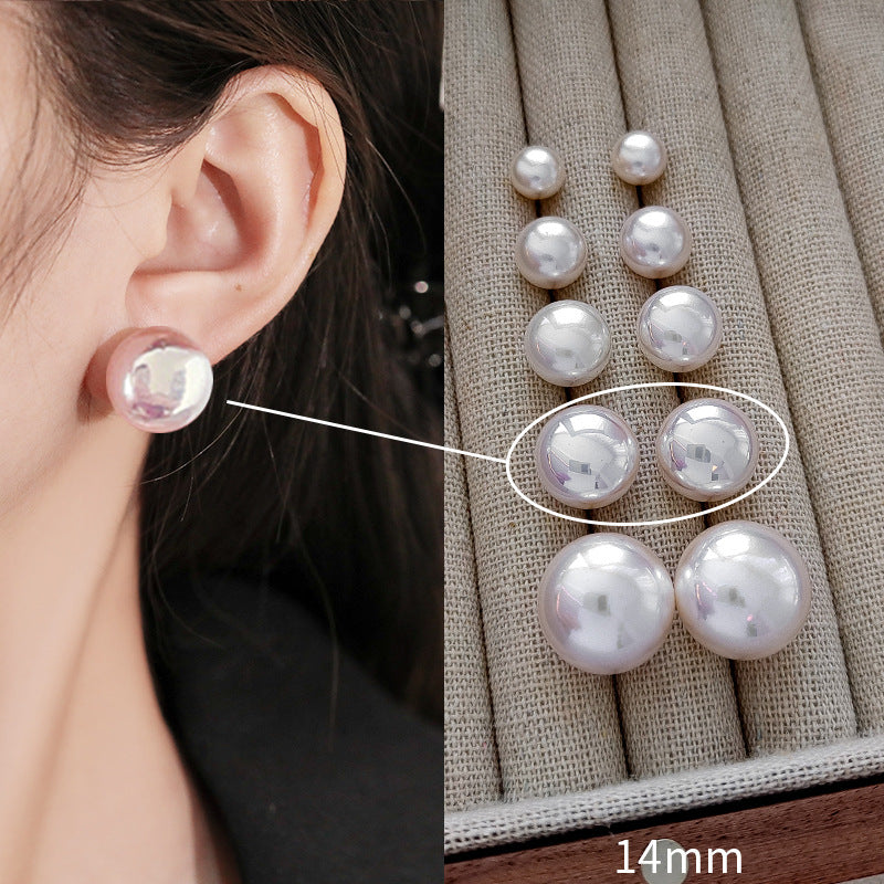 Wholesale Steamed Bun Pink Pearl Minimalist Earrings