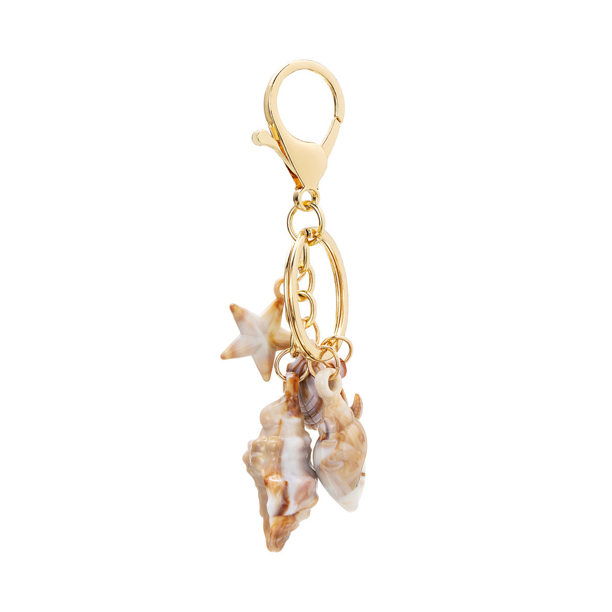 Wholesale  simulation shell conch sea star five-pointed star keychain
