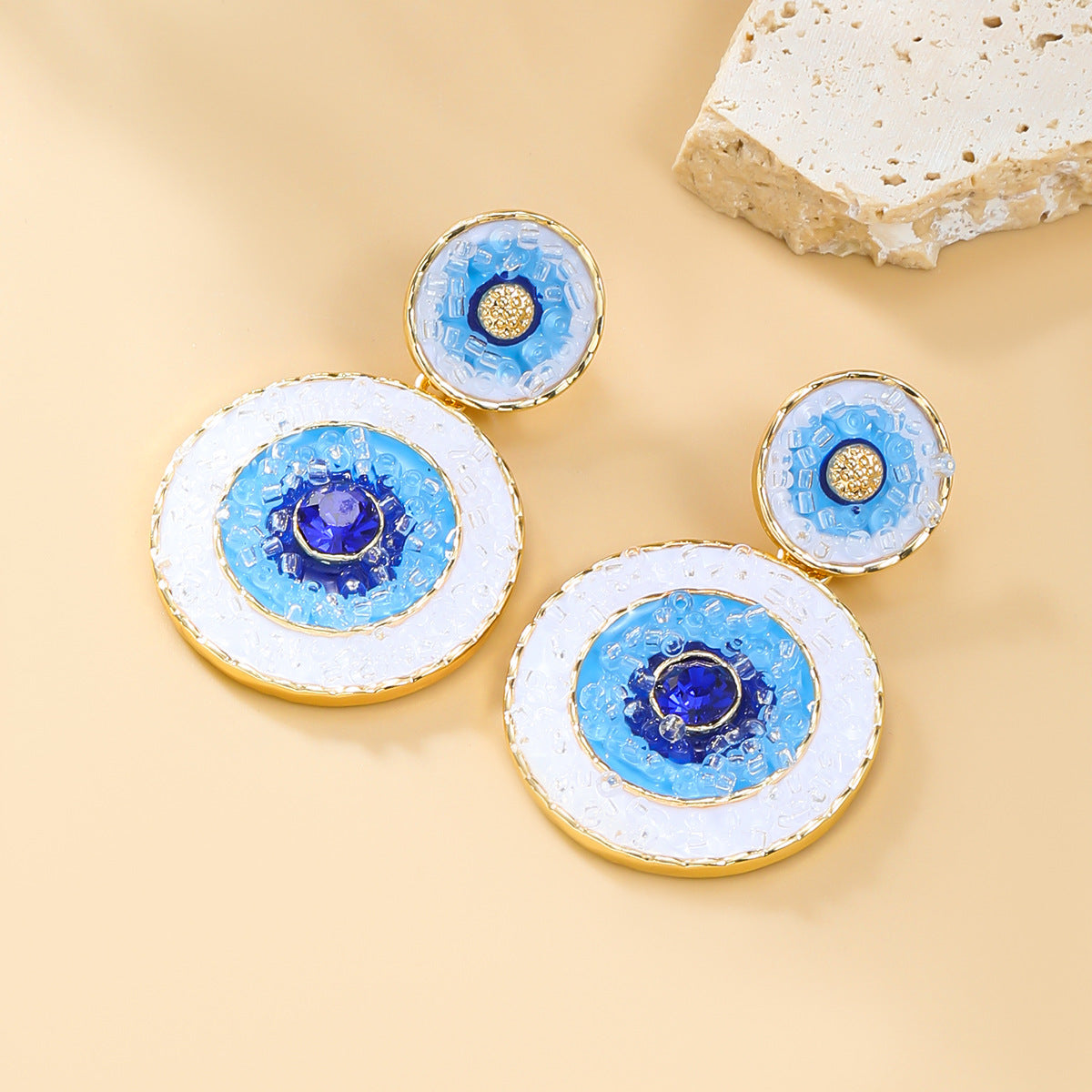 Wholesale Devil's Eye Multi-Layered Round Hemias Style Alloy Earrings ACC-ES-JL024