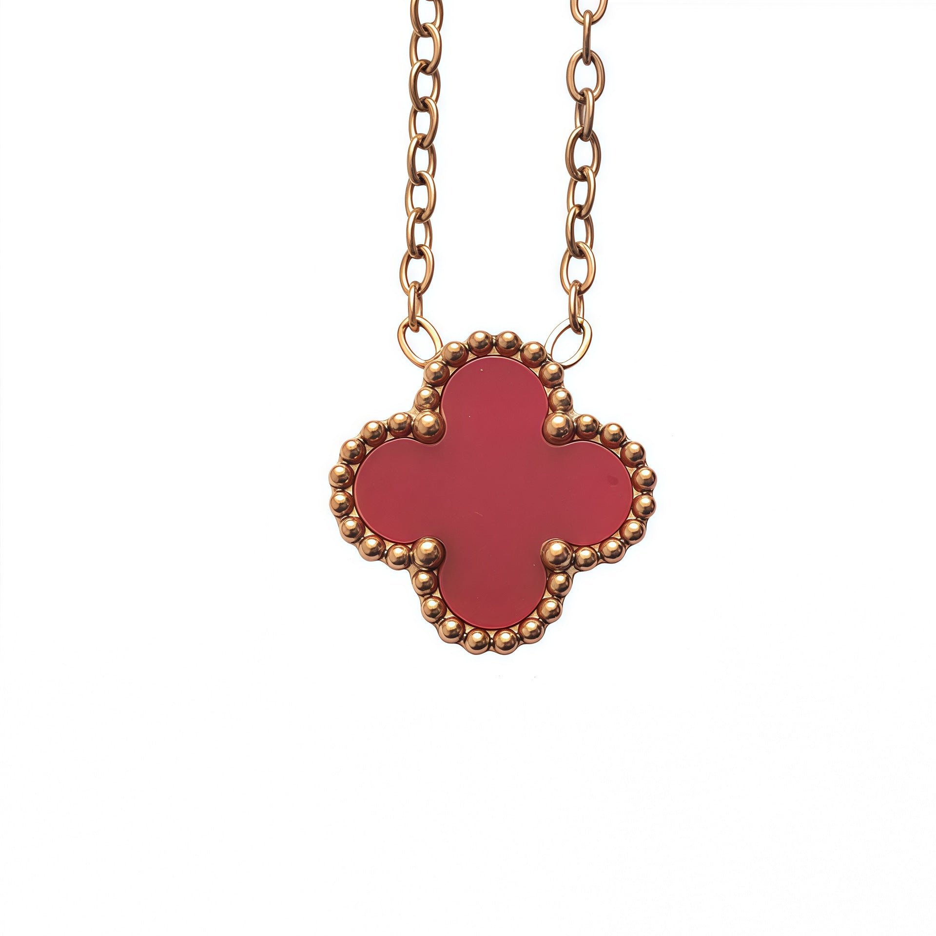 Wholesale Four-Leaf Clover Stainless Steel Necklace Trendy Jewelry Accessory for Boutique Resale ACCVIP