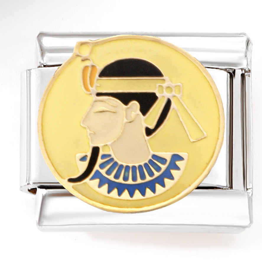 Wholesale Italian Charm Bracelet 9mm DIY Splicing Egyptian Desert Series Stainless Steel Composable Bracelet