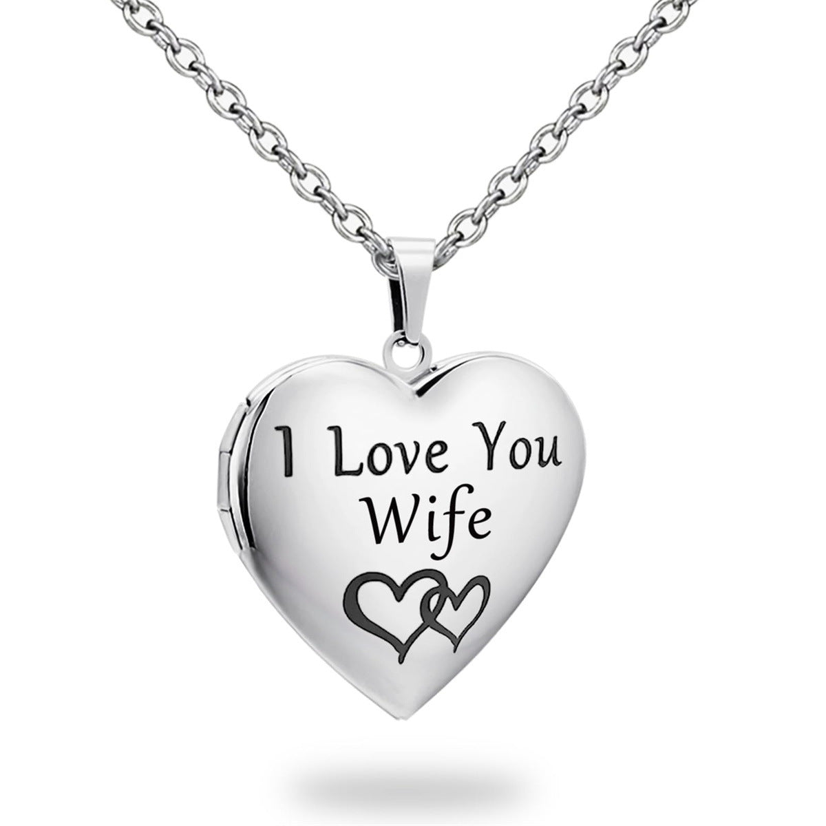 Collana apribile all'ingrosso in acciaio inossidabile con scatola per foto d'amore in argento