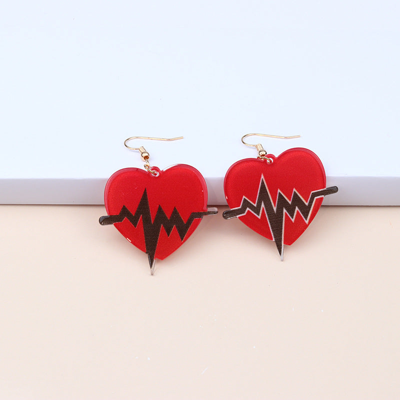Wholesale Rainbow LGBT Pride Month Heart Shape Rainbow Dragonfly Acrylic Earrings ACC-ES-DA014