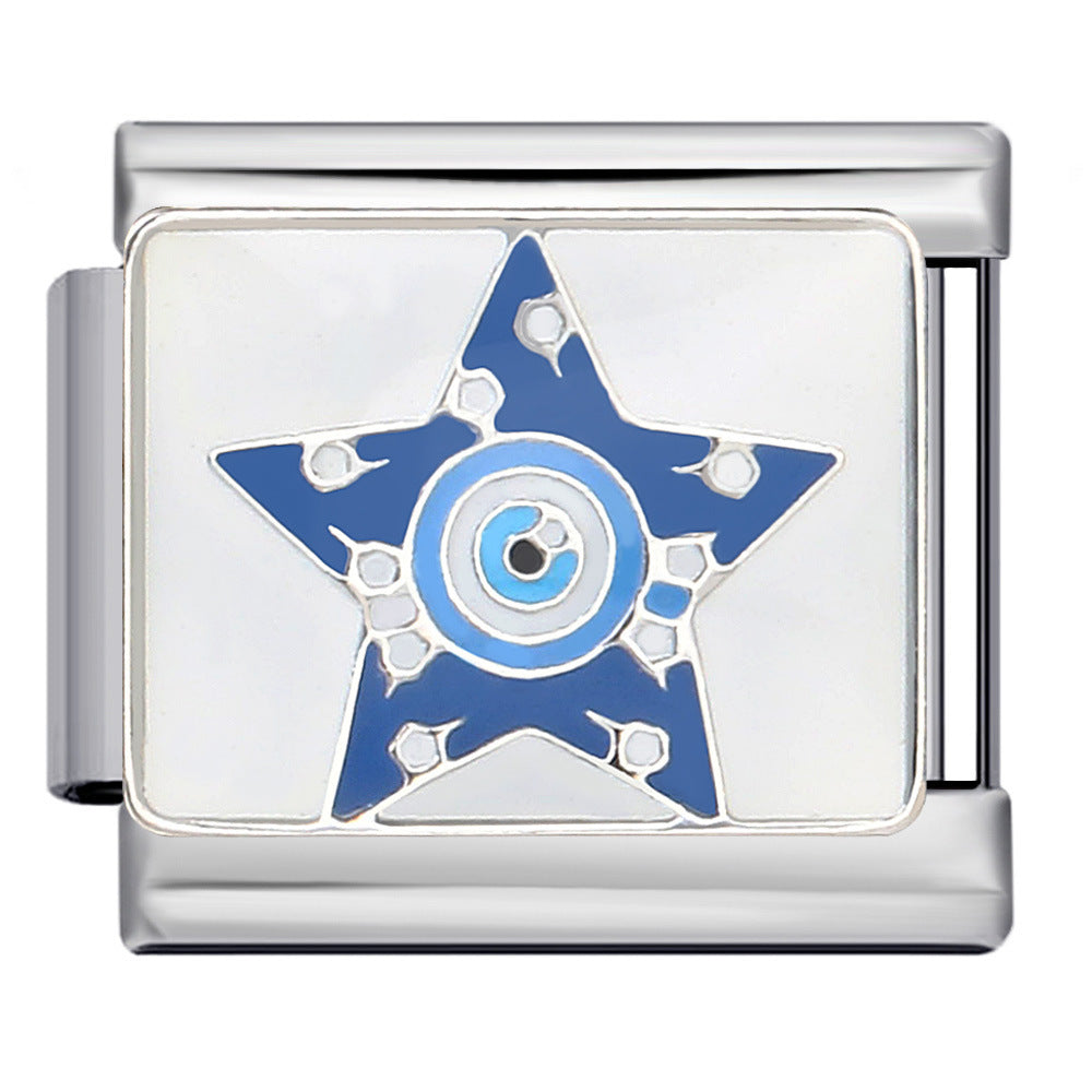 Wholesale Italian modular devil' s eye titanium steel welding dripping DIY   bracelet